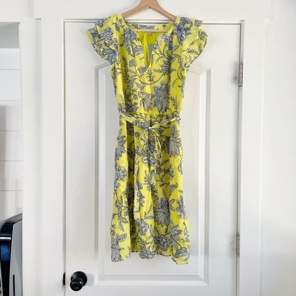 Loft Petite Trellis Garden Ruffle Sleeve Dress - MP - Picture 7 of 9